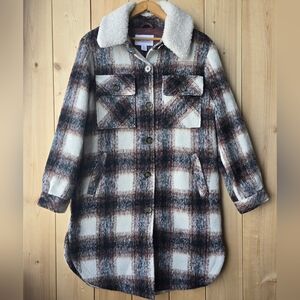 Two by Vince Camuto Wool Plaid Shacket Womens Small